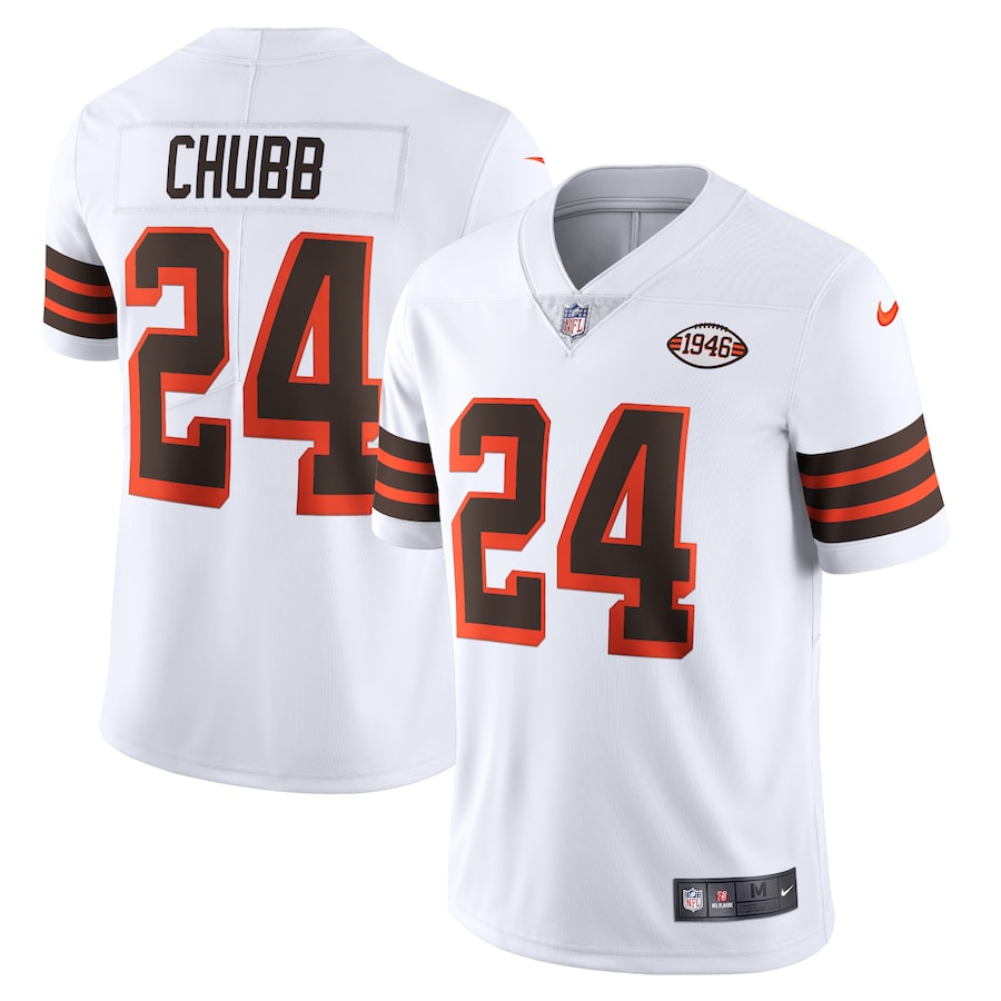 Cleveland Browns Chubb Nike White 1946 Collection Alternate Vapor Limited Jersey - Sportcify High Quality American Football Jerseys | NFL Jerseys