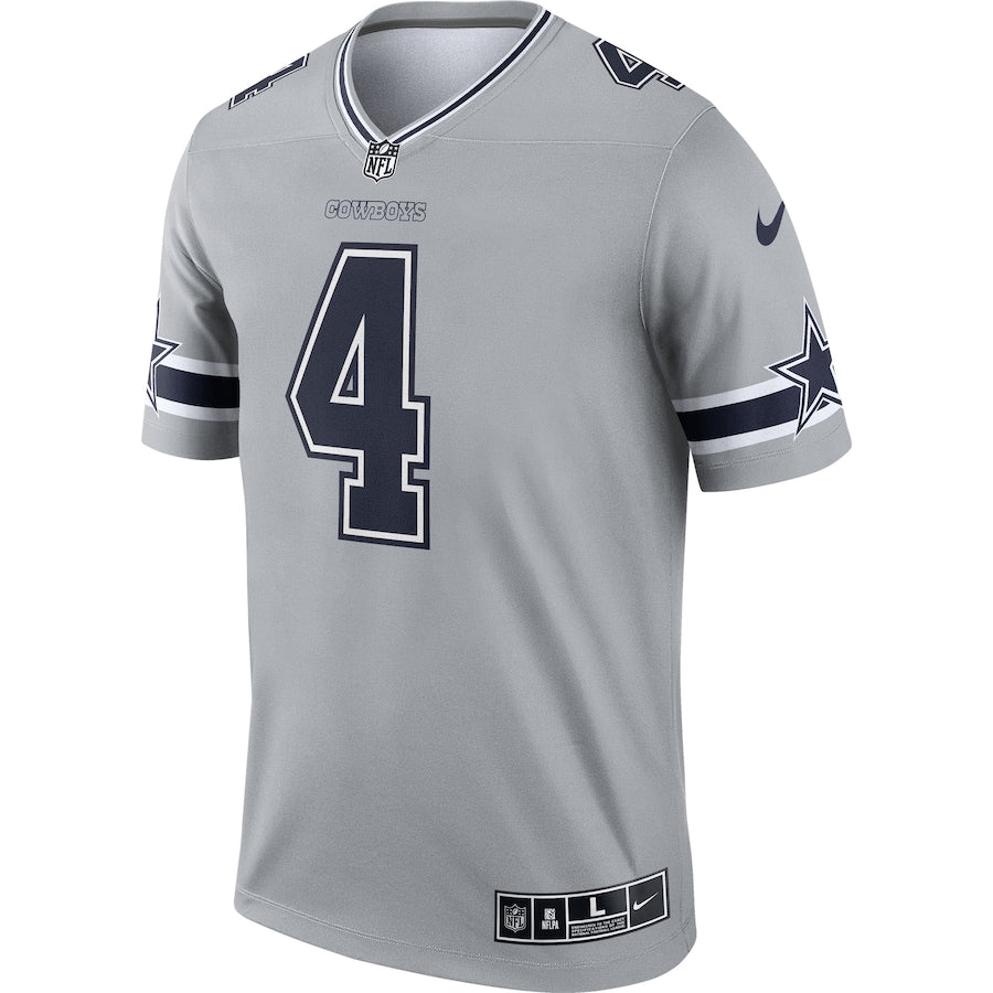 Dak Prescott Silver Dallas Cowboys Inverted Legend Jersey - Sportcify High Quality American Football Jerseys | NFL Jerseys