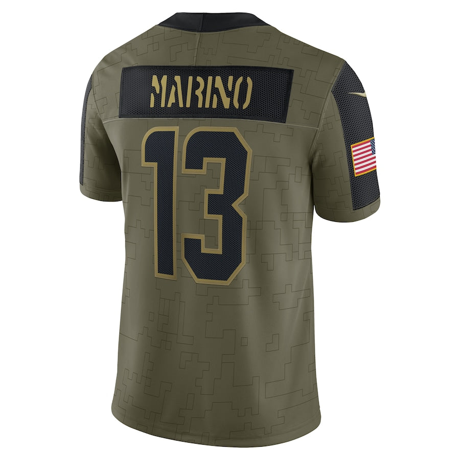 Dan Marino Olive Miami Dolphins 2021 Salute To Service - Limited Player Jersey