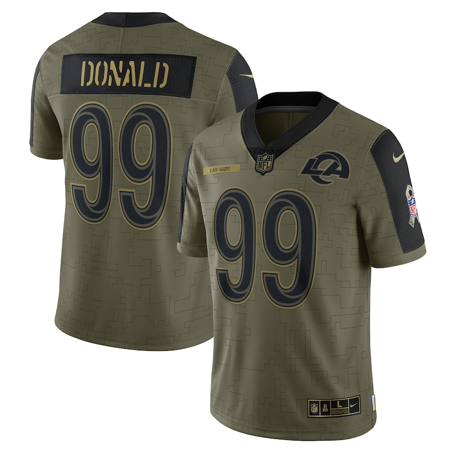 Donald Olive Los Angeles Rams Salute To Service 2021 Limited Player Jersey