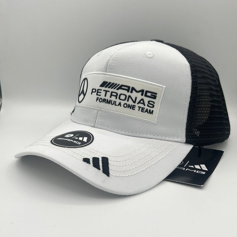 Mercedes F1 Logo AMG 2025 WHITE Team Trucker Cap | Racing Cap | Sportcify |