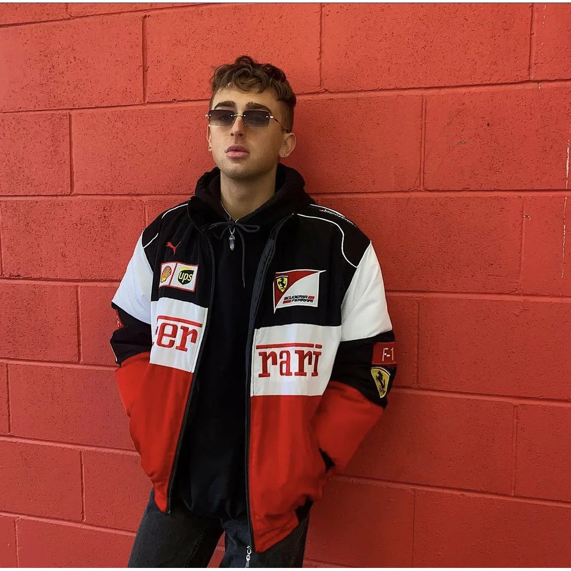 White Ferrari Vintage Racing Jacket - Sportcify High Quality American Football Jerseys | NFL Jerseys