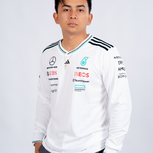 Driver Jersey Mercedes-AMG Petronas Formula One Team Long Sleeve T-shirt 2025 - White