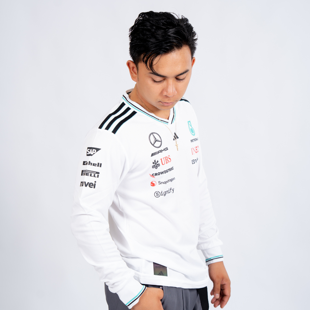 Driver Jersey Mercedes-AMG Petronas Formula One Team Long Sleeve T-shirt 2025 - White