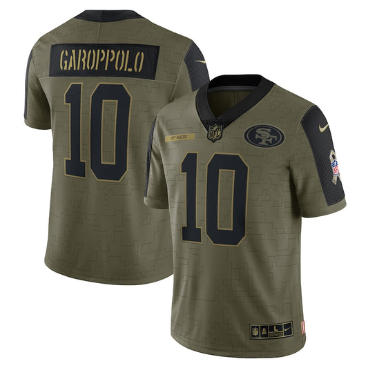 Jimmy Garoppolo Olive San Francisco 49ers Salute To Service 2021 Limited Player Jersey