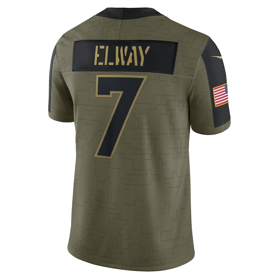 John Elway Olive Denver Broncos 2021 Salute To Service - Limited Player Jersey