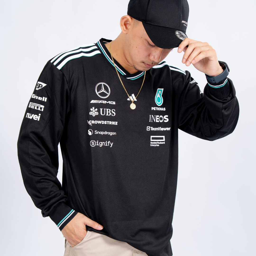 Driver Jersey Mercedes-AMG Petronas Formula One Team Long Sleeve T-shirt 2025 - Black