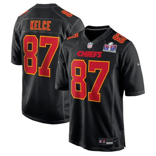 Kansas City Chiefs Travis Kelce Black Carbon Fashion Game Player Jersey - Sportcify High Quality American Football Jerseys | NFL Jerseys