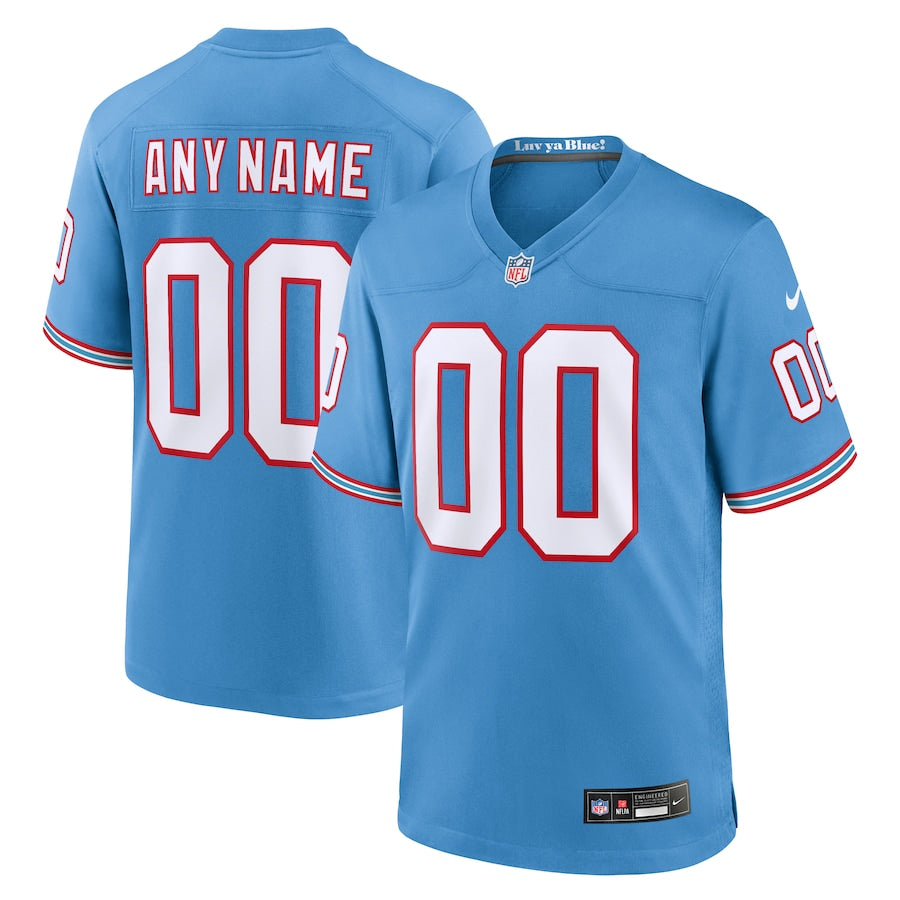 Tennessee Titans Light Blue Oilers Throwback Custom Game Jersey - Sportcify High Quality American Football Jerseys | NFL Jerseys