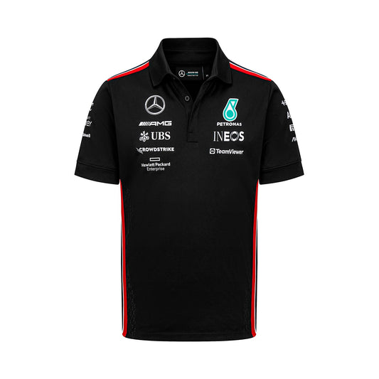 Mercedes AMG Petronas F1 2024 Men's Team Polo Shirt - White/Black - Sportcify High Quality American Football Jerseys | NFL Jerseys