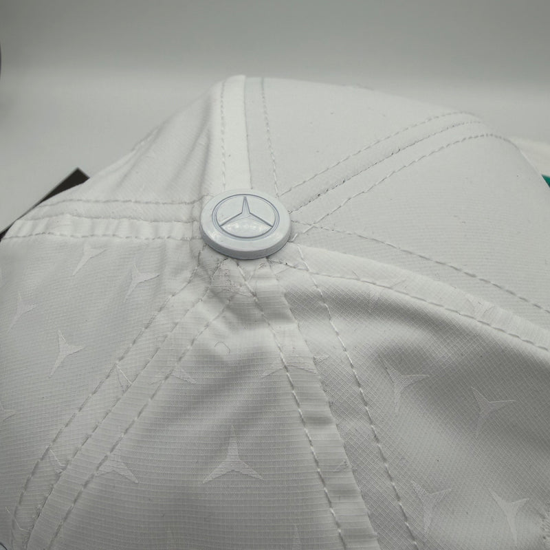 Mercedes White Stealth Cap 2025 | Racing Cap | Sportcify |