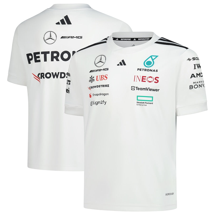 Mercedes AMG Petronas adidas F1 2025 Team Driver T-Shirt - White