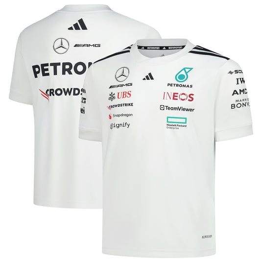 Mercedes AMG Petronas adidas F1 2025 Team Driver T-Shirt - White