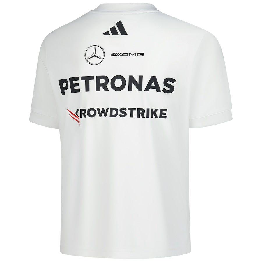 Mercedes AMG Petronas adidas F1 2025 Team Driver T-Shirt - White