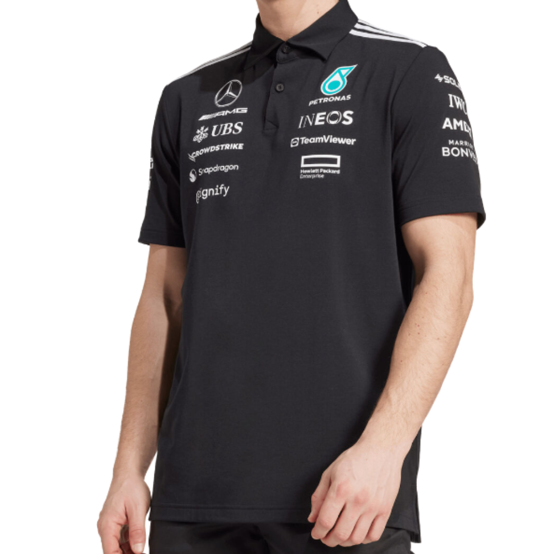 Mercedes AMG Petronas adidas F1 2025 Team Polo - Black