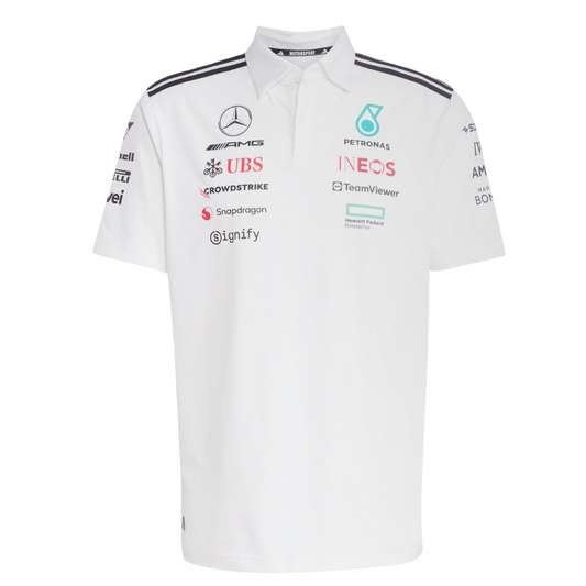 Mercedes AMG Petronas adidas F1 2025 Team Polo - White