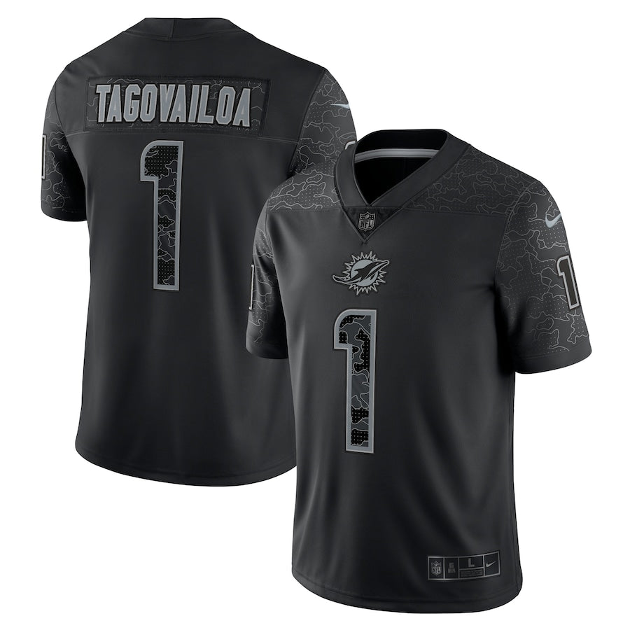 Miami Dolphins Reflective Limited Jersey - Tua Tagavailoa 1 - Sportcify High Quality American Football Jerseys | NFL Jerseys