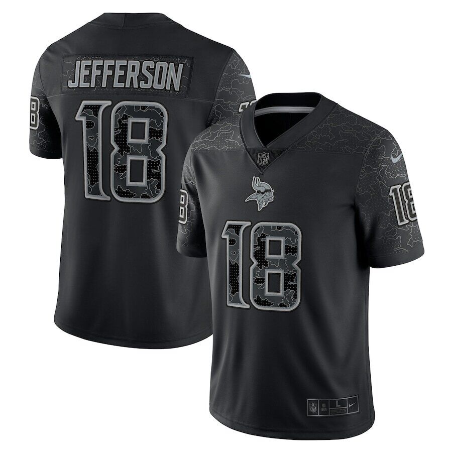 Minnesota Vikings Justin Jefferson Black RFLCTV Reflective Limited Jersey - Sportcify High Quality American Football Jerseys | NFL Jerseys