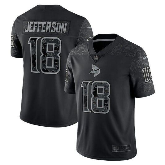 Minnesota Vikings Justin Jefferson Black RFLCTV Reflective Limited Jersey - Sportcify High Quality American Football Jerseys | NFL Jerseys