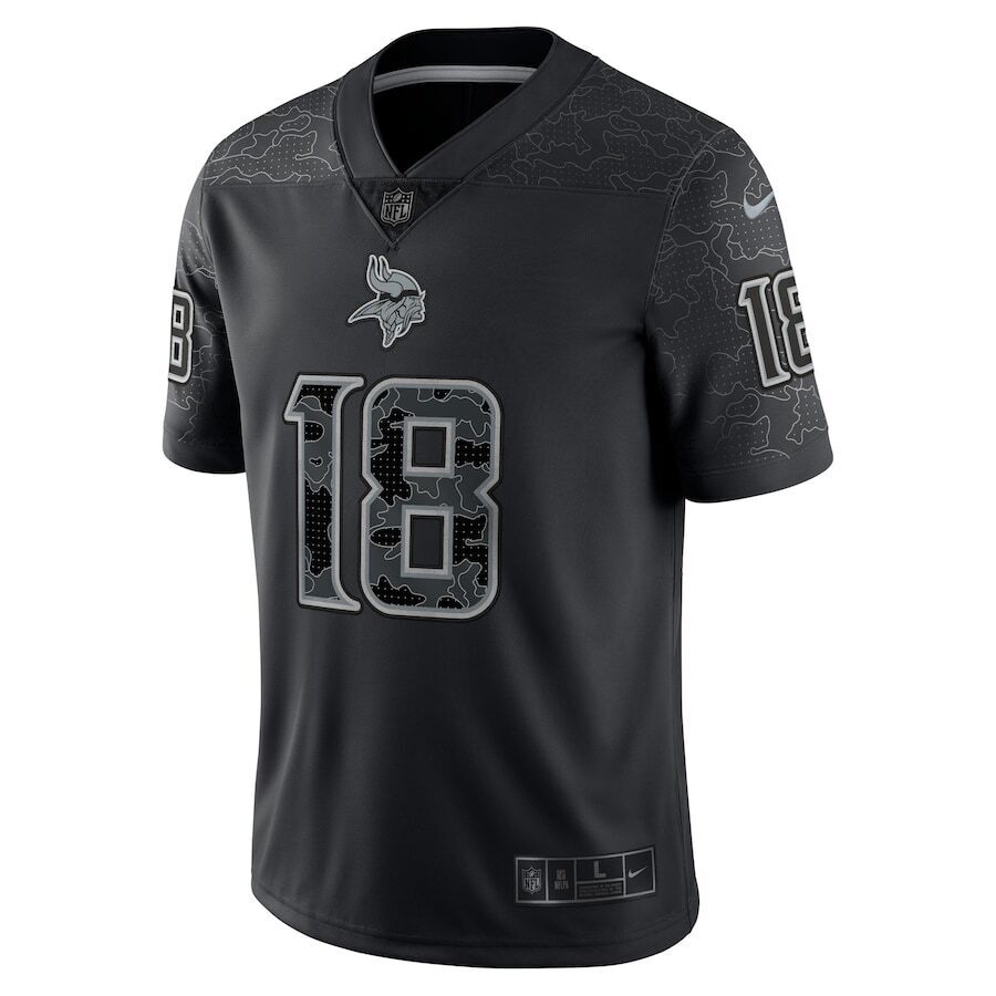 Minnesota Vikings Justin Jefferson Black RFLCTV Reflective Limited Jersey - Sportcify High Quality American Football Jerseys | NFL Jerseys