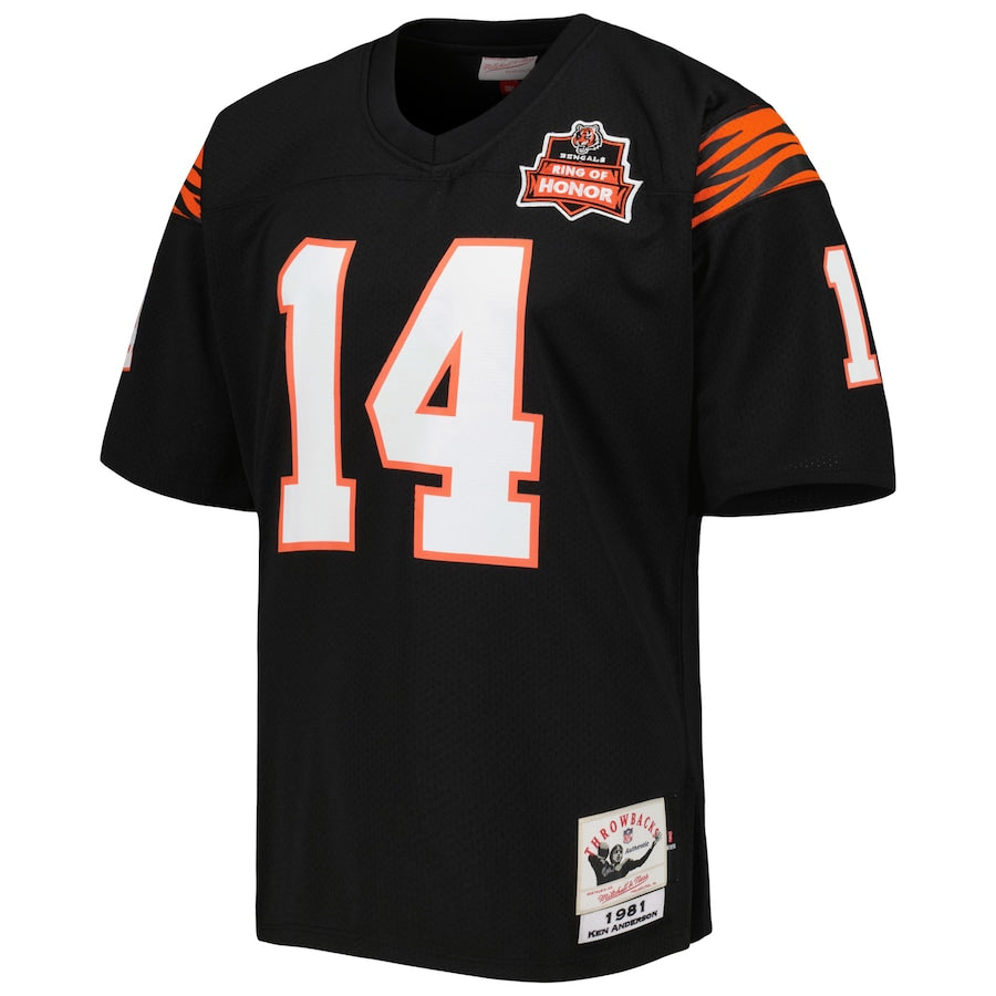 Mitchell & Ness Ken Anderson Black Cincinnati Bengals 1981 Authentic Throwback Retired Player Jersey - Sportcify High Quality American Football Jerseys | NFL Jerseys