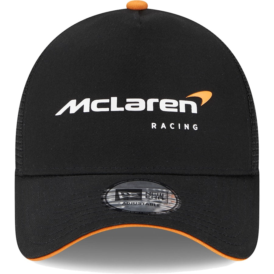 New Era McLaren F1 Team Black Wordmark Trucker Adjustable Hat