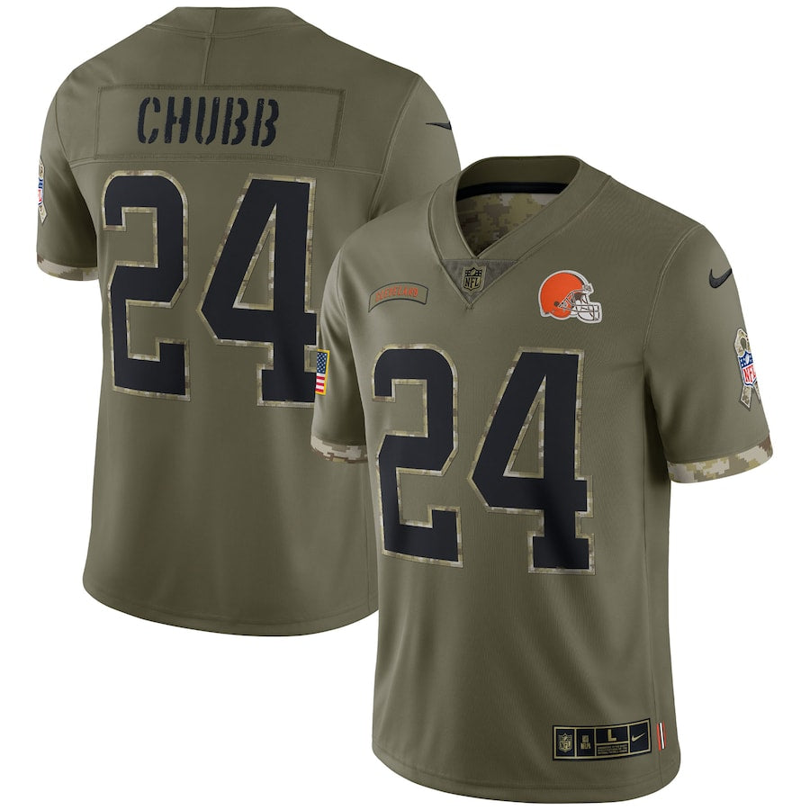 Nick Chubb Olive Cleveland Browns 2022 Salute To Service Limited Jersey - Sportcify High Quality American Football Jerseys | NFL Jerseys