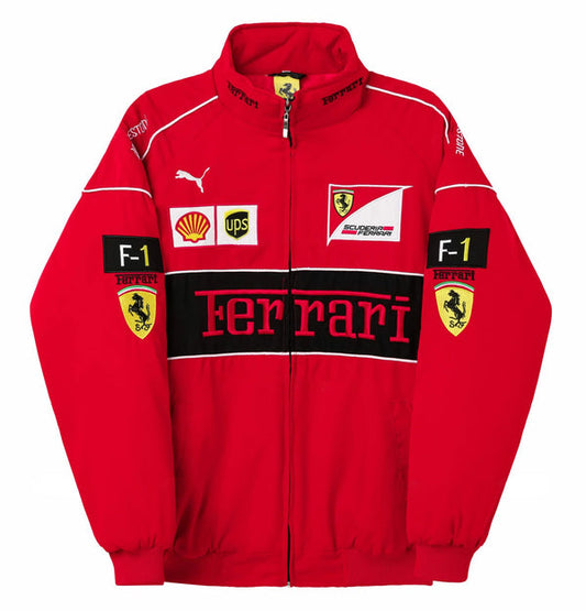 Red Ferrari Vintage Racing Jacket - Sportcify High Quality American Football Jerseys | NFL Jerseys