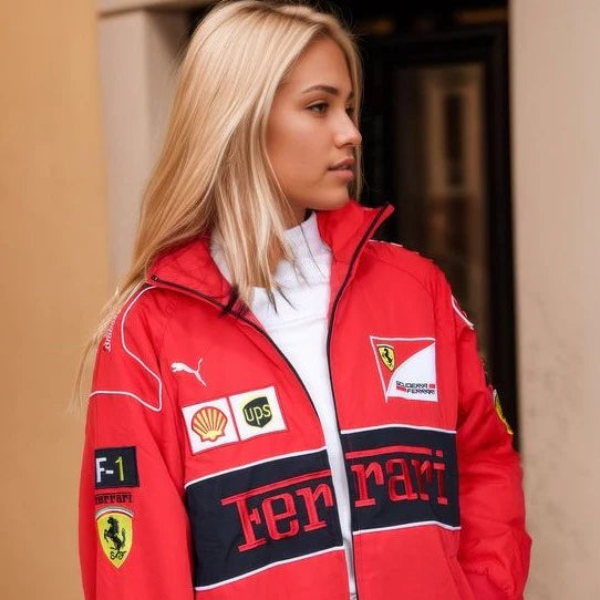 Red Ferrari Vintage Racing Jacket - Sportcify High Quality American Football Jerseys | NFL Jerseys