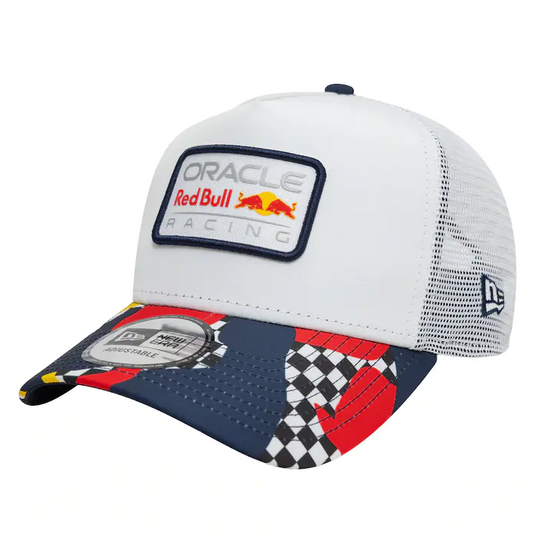 Red Bull Racing Abstract E-Frame Trucker Cap - White