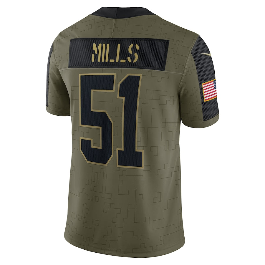 Sam Mills Olive Carolina Panthers 2021 Salute To Service Retired Player Limited Jersey