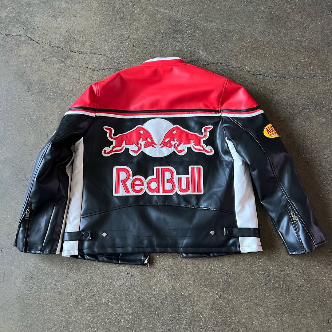 Red Bull Vintage Leather Racing Jacket