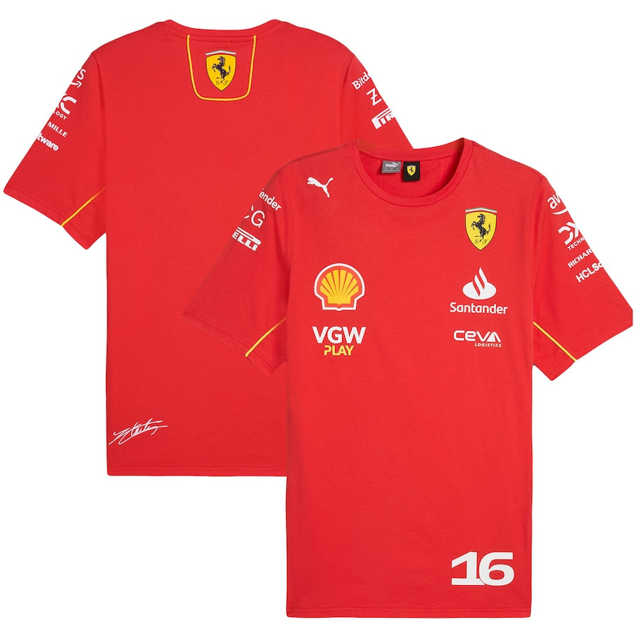 Scuderia Ferrari 2024 Team Charles Leclerc T-Shirt - Sportcify High Quality American Football Jerseys | NFL Jerseys