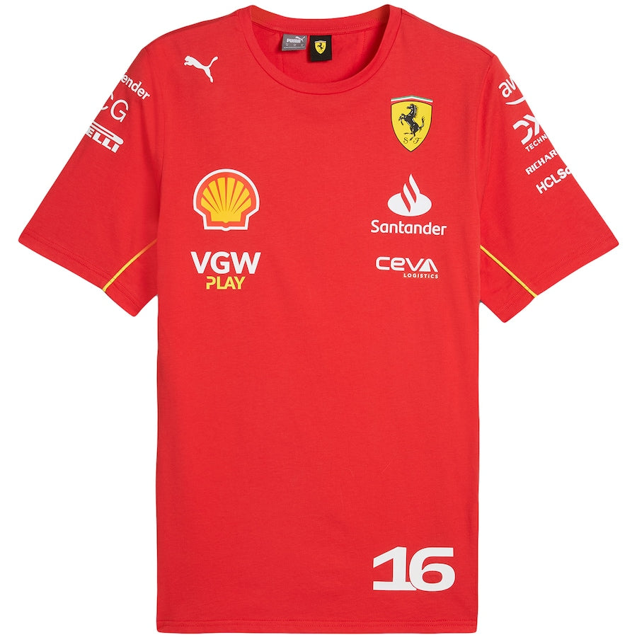 Scuderia Ferrari 2024 Team Charles Leclerc T-Shirt - Sportcify High Quality American Football Jerseys | NFL Jerseys