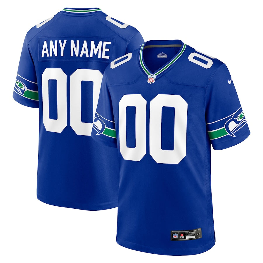 Seattle Seahawks Royal Throwback Custom Jersey - Sportcify High Quality American Football Jerseys | NFL Jerseys