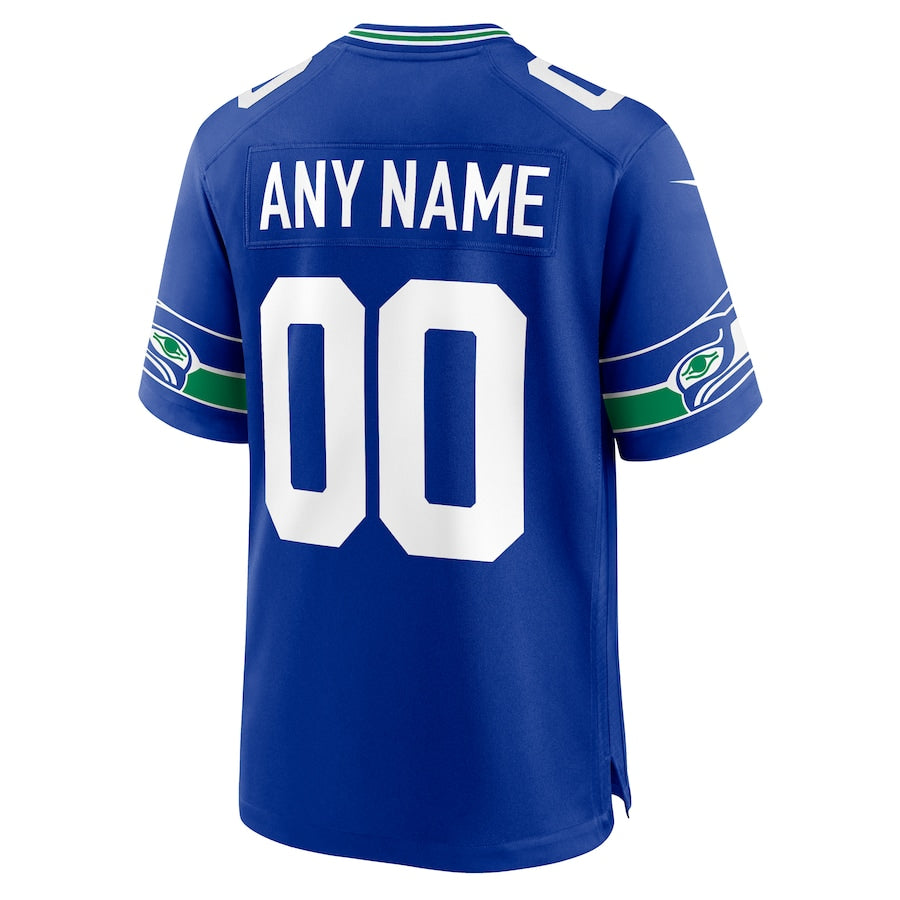 Seattle Seahawks Royal Throwback Custom Jersey - Sportcify High Quality American Football Jerseys | NFL Jerseys