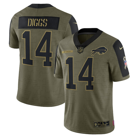 Stefon Diggs Olive Buffalo Bills Salute To Service 2021 Limited Player Jersey