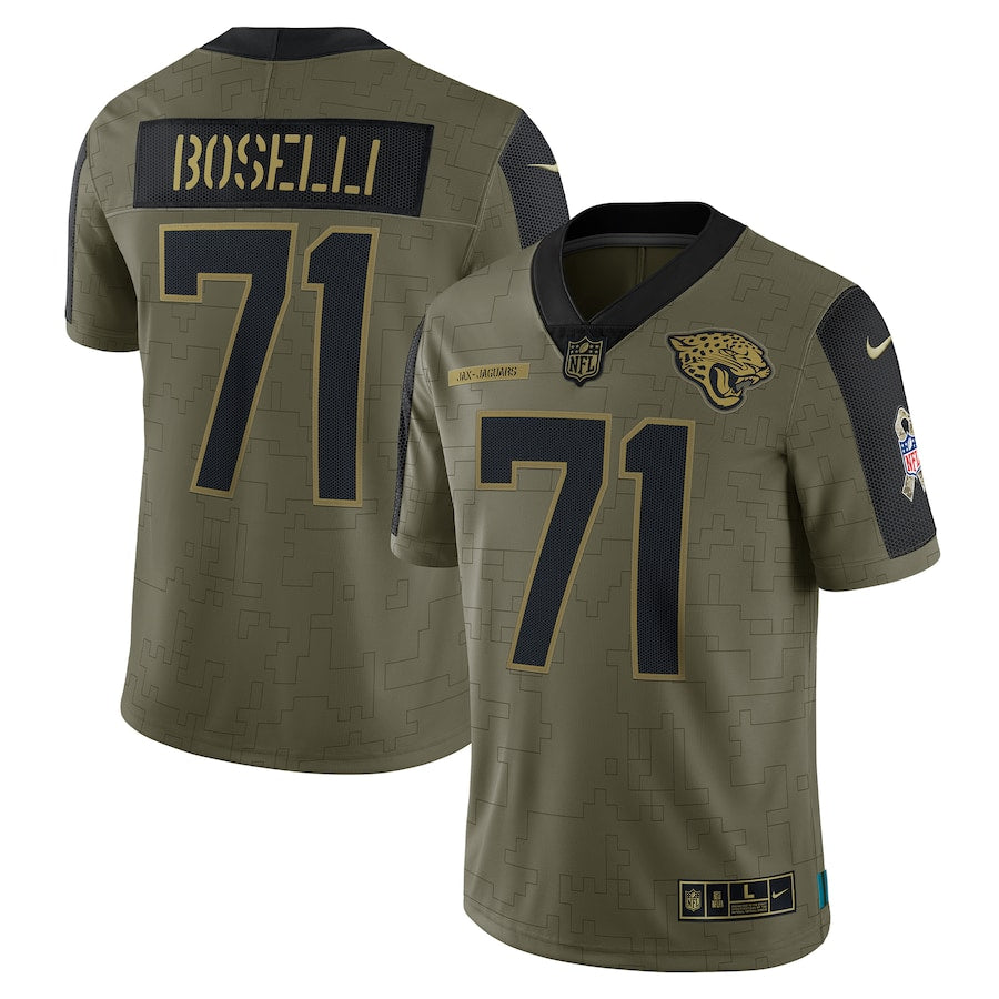 Tony Boselli Olive Jacksonville Jaguars 2021 Salute To Service Retired Player Limited Jersey