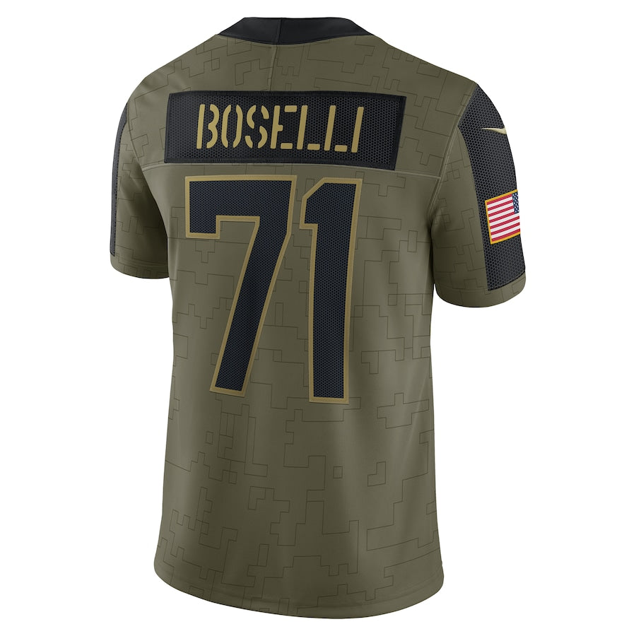 Tony Boselli Olive Jacksonville Jaguars 2021 Salute To Service Retired Player Limited Jersey