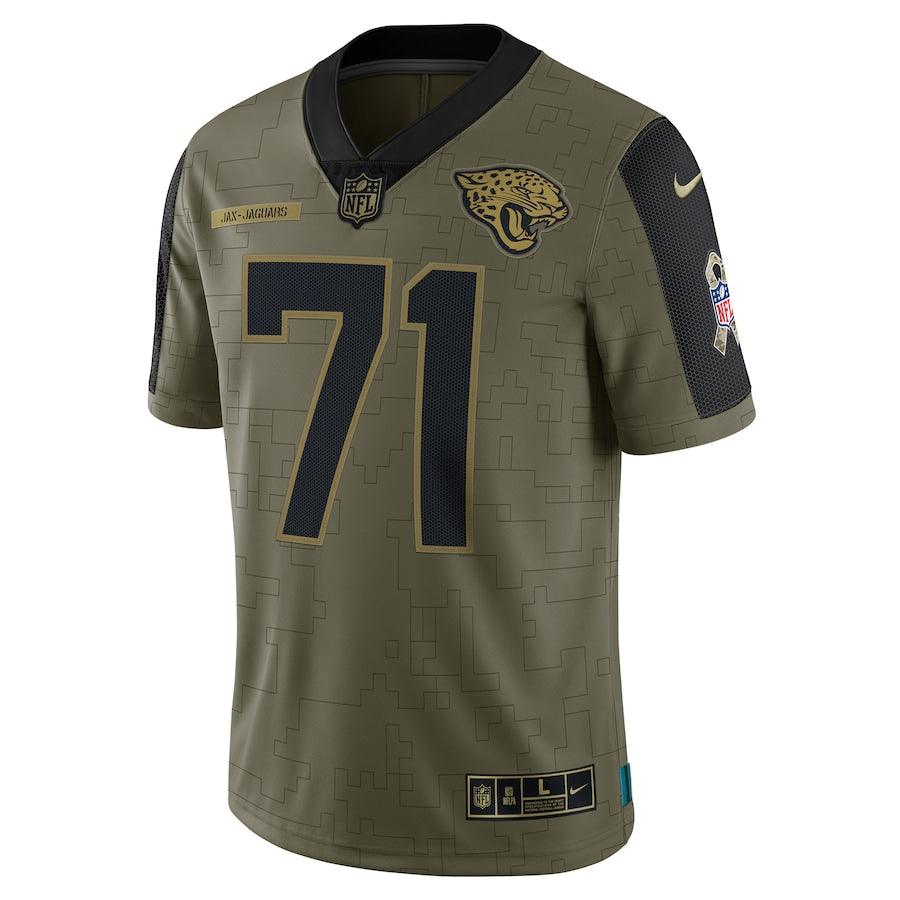 Tony Boselli Olive Jacksonville Jaguars 2021 Salute To Service Retired Player Limited Jersey