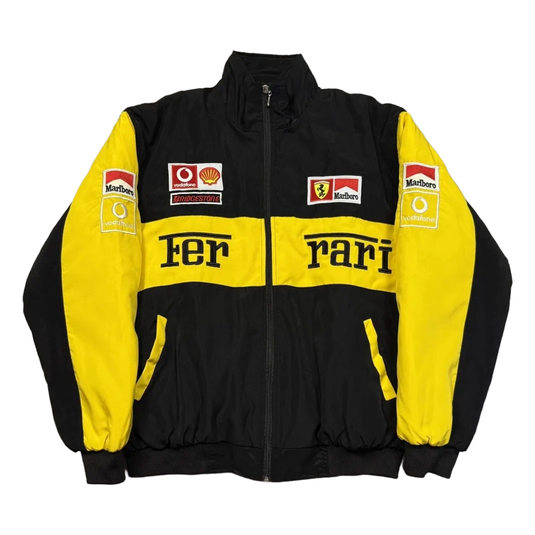Yellow Michael Schumacher Ferrari Vintage Racing Jacket