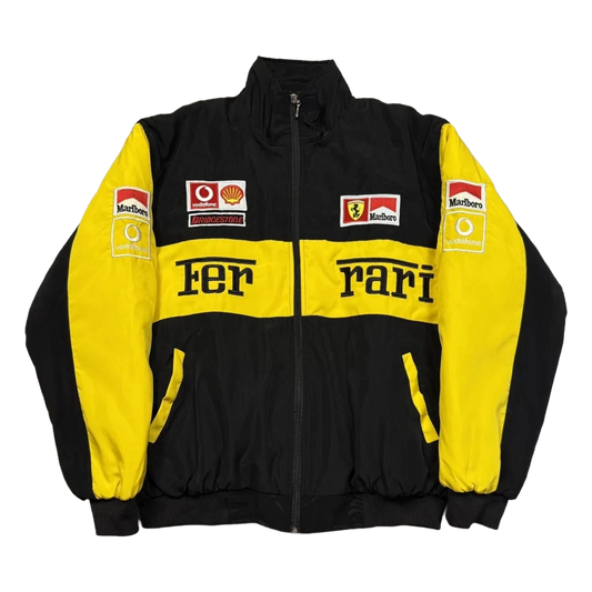 Yellow Michael Schumacher Ferrari Vintage Racing Jacket