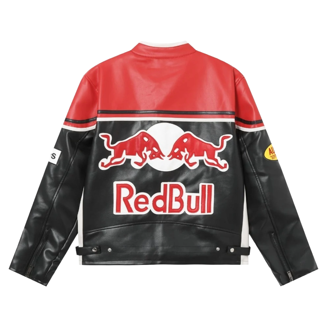 Red Bull Vintage Leather Racing Jacket