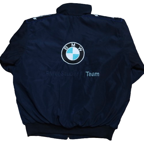 White BMW Vintage Racing Jacket - Sportcify High Quality American Football Jerseys | NFL Jerseys