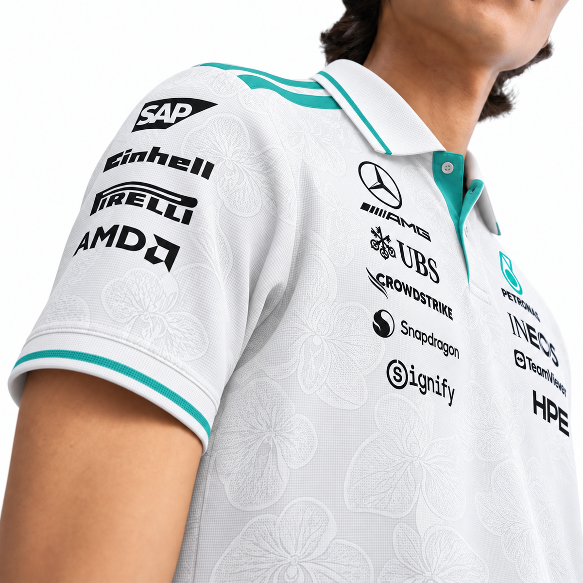 Mercedes F1 2026 Vanda Bloom Driver White Polo