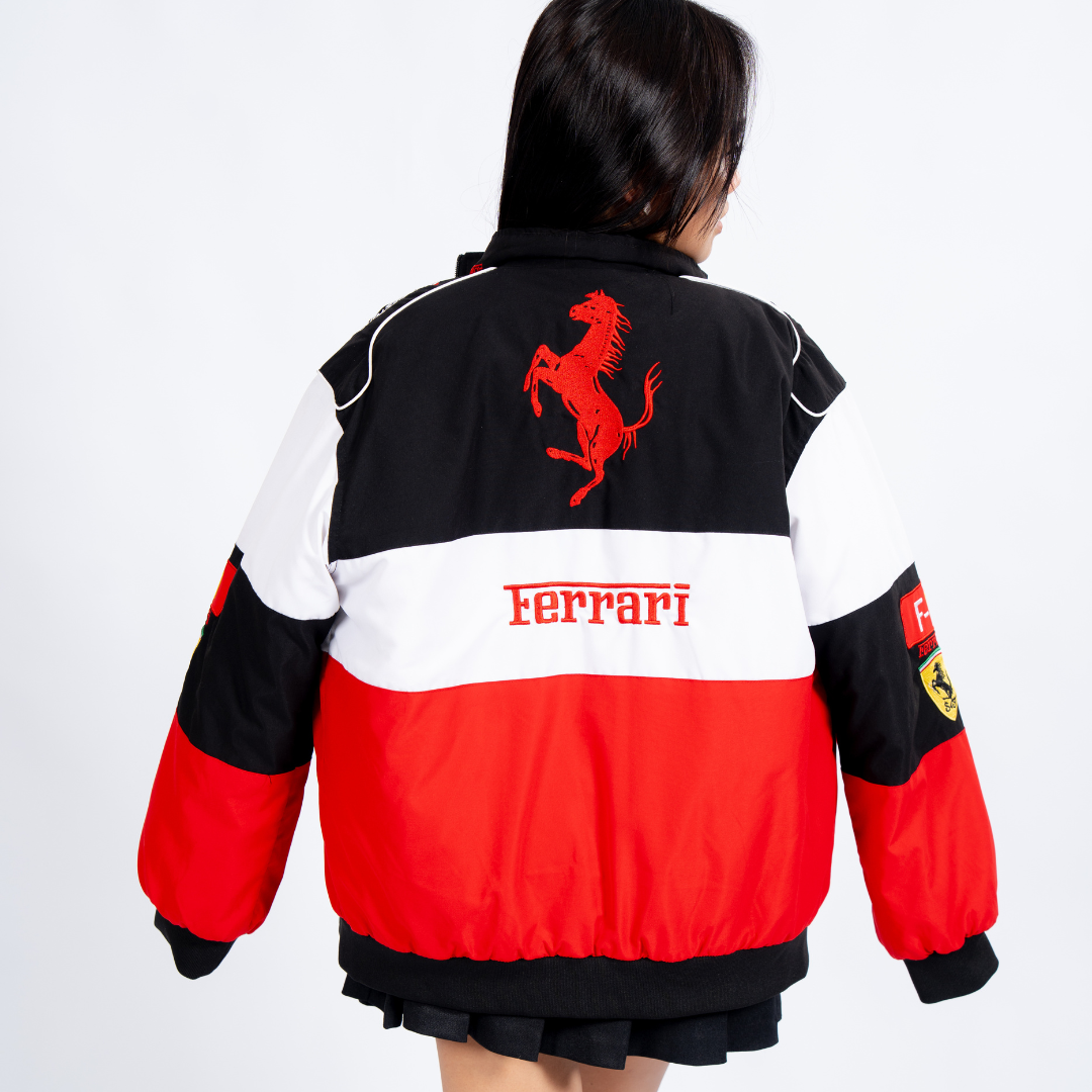 White Ferrari Vintage Racing Jacket