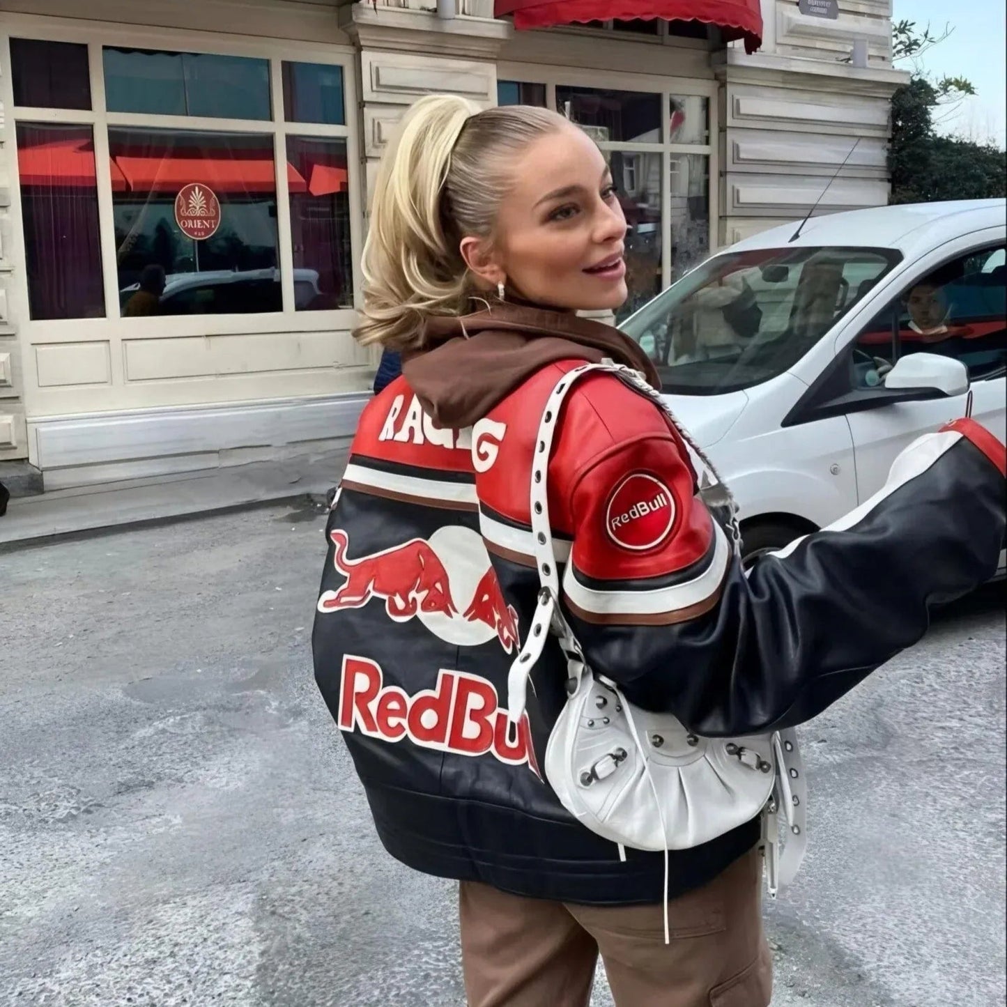 Red Bull Vintage Leather Racing Jacket