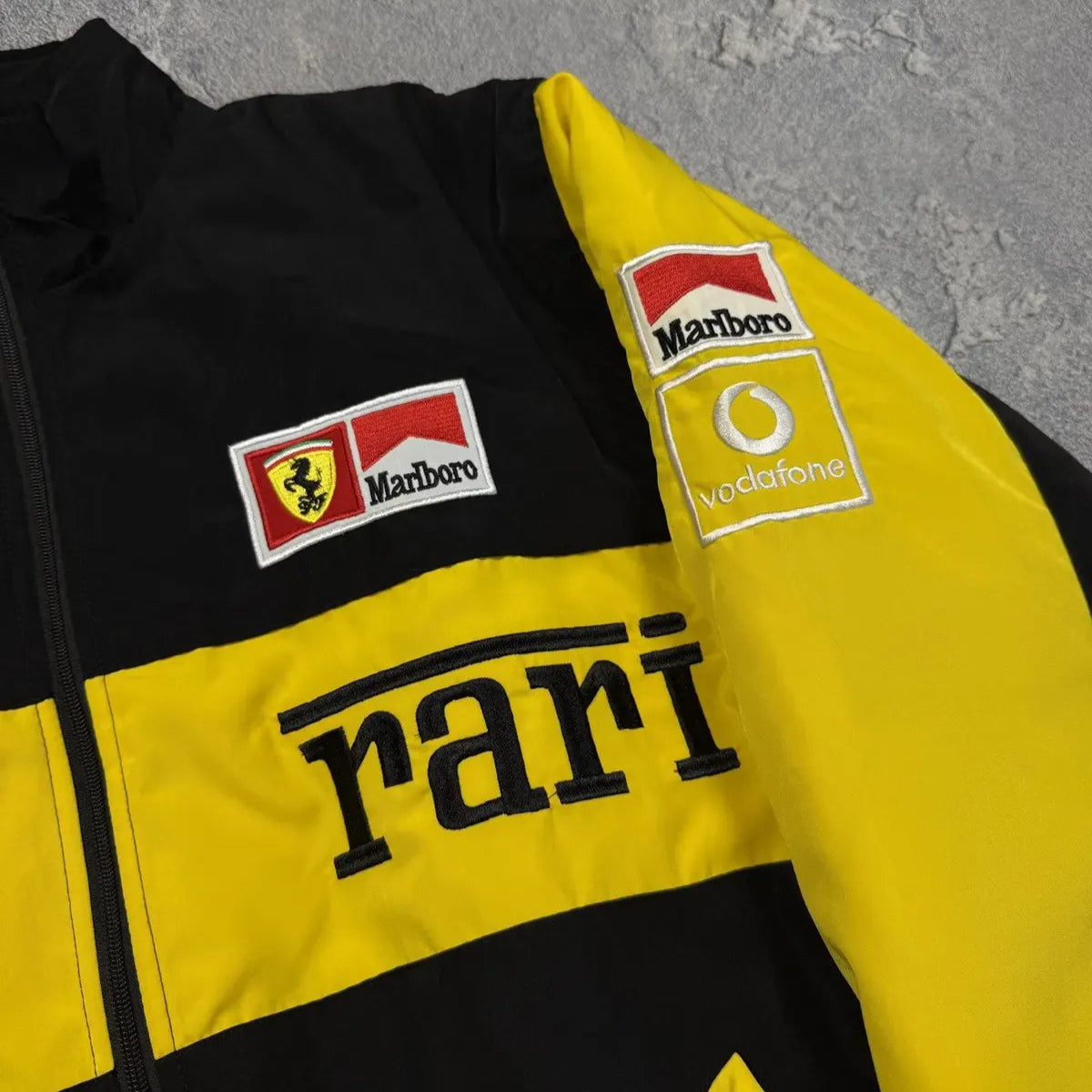 Yellow Michael Schumacher Ferrari Vintage Racing Jacket