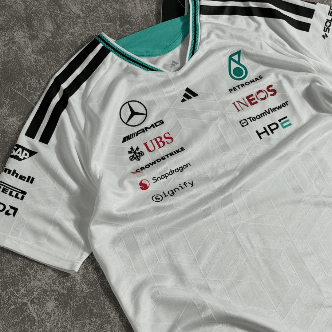 KIDS Driver Jersey Mercedes F1 Team T-shirt 2026 - White | Formula One Polo Shirt | Sportcify |