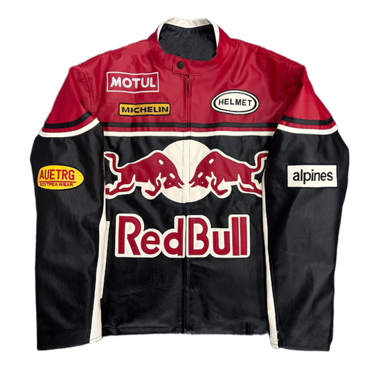 Red Bull Vintage Leather Racing Jacket